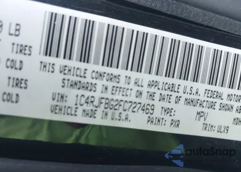 2015 Jeep Grand Cherokee Limited z USA, uszkodzony, nr VIN 1C4RJFBG2FC727469